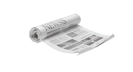 Rolled Newspaper Stock Photo of Daily News, Breaking News, and Current Events