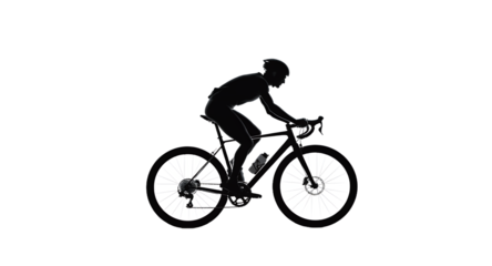 Silhouette of Cyclist Riding Road Bike Powerful Dynamic Cycling Image