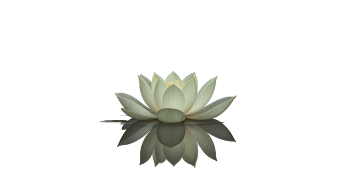 Serene White Lotus Flower Reflection with Smoke - Peaceful Spa, Yoga, Wellness Image