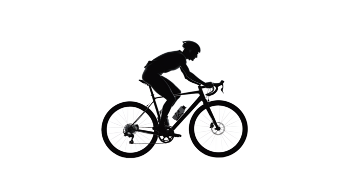 Silhouette of Cyclist Riding Road Bike Powerful Dynamic Cycling Image