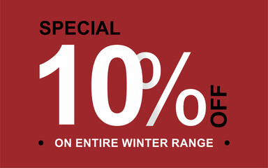 Special 10% Off Winter Collection – Bold Red Vector for Marketing