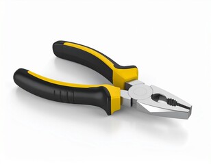 Obraz premium pliers isolated on white background Combination Pliers with ergonomic yellow and black handles, isolated on a white background