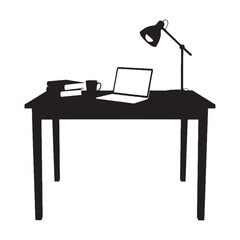 Crafted for comfort and function – Table silhouette rendered in soft Table vector – Table illustration – furniture silhouette

