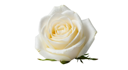 Stunning Dew-Kissed White Rose Elegance and Purity in Bloom