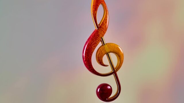 Close-up of a vibrant treble clef