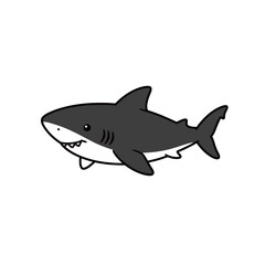 Obraz premium silhouette of a shark with a white background