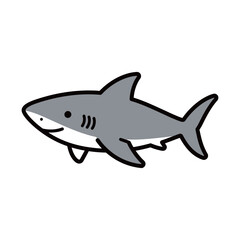 silhouette of a shark with a white background