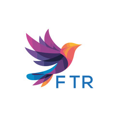 Obraz premium FTR “Colorful Abstract Bird Logo Design – FTR Later Logo, Modern Geometric Vector Illustration” 