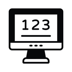 A well crafted glyph icon of online maths session