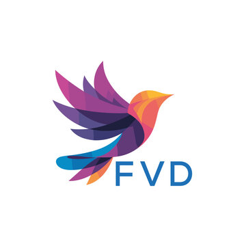 FVD &ldquo;Colorful Abstract Bird Logo Design &ndash; FVD Later Logo, Modern Geometric Vector Illustration&rdquo;
