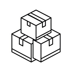 Stacked Packages Icon, Parcel Boxes Vector for Delivery & Logistics