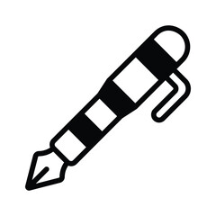 An glyph icon of classic fountain pen tool