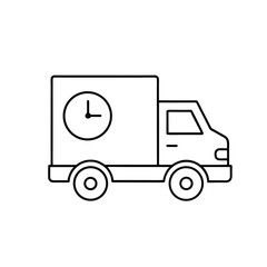 Timely Delivery Truck Icon, Fast Shipping and Logistics Vector