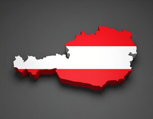 Fototapeta premium Austria map shaped with Austria flag design