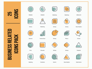 Business Icon Set Vector - Professional Office, Finance, Marketing, Management, Startup Icons for Web and Print, Modern Flat Design for Corporate and Small Business Use