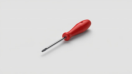 Flathead Screwdriver with a Black Ergonomic Handle on a White Background