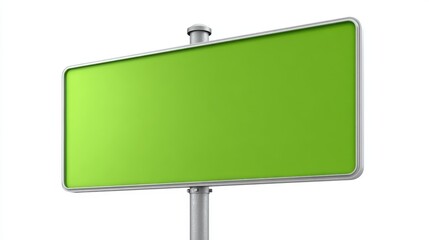 Green Billboard Isolated on White Background: Mockup for Advertising, Marketing, and Informational Signage Projects