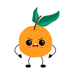 Angry Kawaii Orange Character Illustration