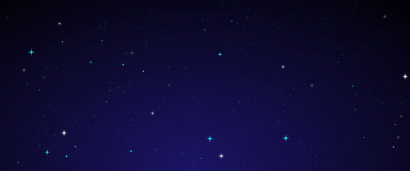 Vector blue space background with stars.