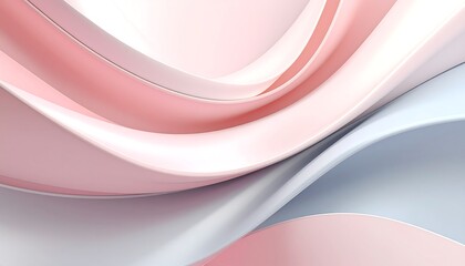 Abstract Pastel Waves: A Fluid Composition of Soft Pink and Gray Tones