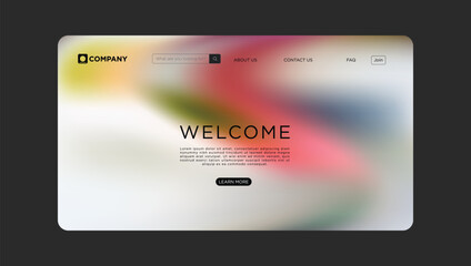Modern website template with colorful abstract background for creative business landing page design