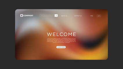Modern welcoming website landing page design with warm gradient background for business or personal use