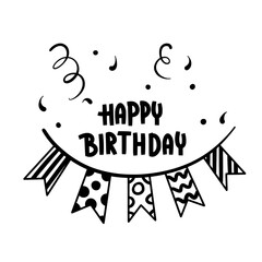Happy birthday text vector illustration