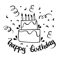 Happy birthday text vector illustration