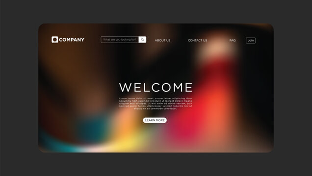 Modern website landing page design with vibrant colors welcomes visitors to explore content