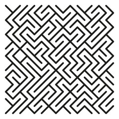 Maze geometric pattern. Seamless modern texture. Abstract labyrinth Vector art. Complex line background.