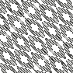 Seamless geometric pattern. Wavy line abstract. Repeating oval shapes. Vector white background.