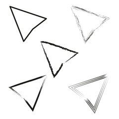 Grunge triangle shapes. Abstract line forms. Artistic sketch Vector. Textured geometric elements.
