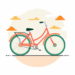 Fototapeta premium Bicycle icon for green transport and healthy living