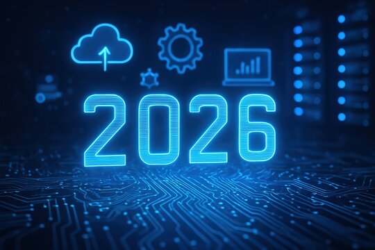 Technology 2026 Concept With Digital Icons