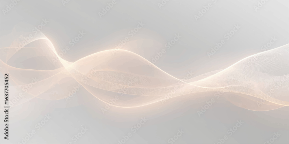 Poster abstract blue wave background with flowing curves and soft glowing lines