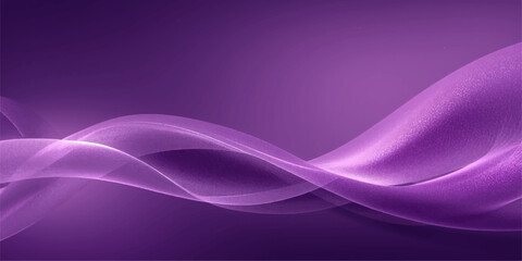 Abstract purple smoke background with flowing waves and bright smooth curves
