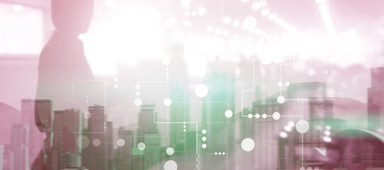 Universal financial background. Line and dots. Futuristic digital background for Business technology