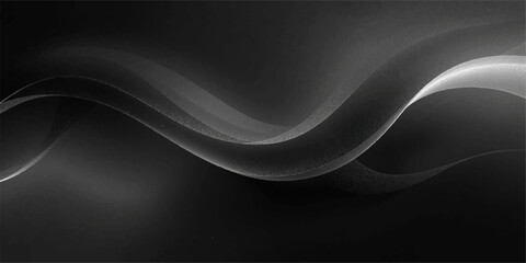 Abstract black and white background with flowing waves smooth curves and light texture design pattern