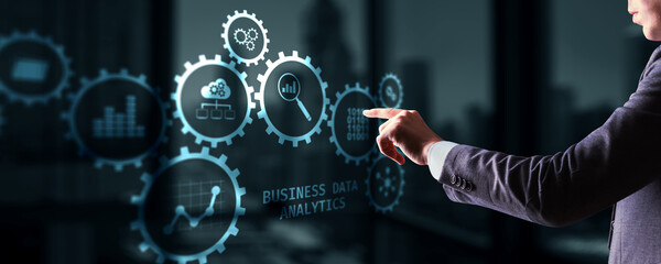 Data business analysis and Data Management System with KPI and metrics. Technology finance...