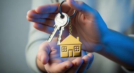 House Keys in Hand: Symbolizing New Home Ownership and Real Estate Acquisition