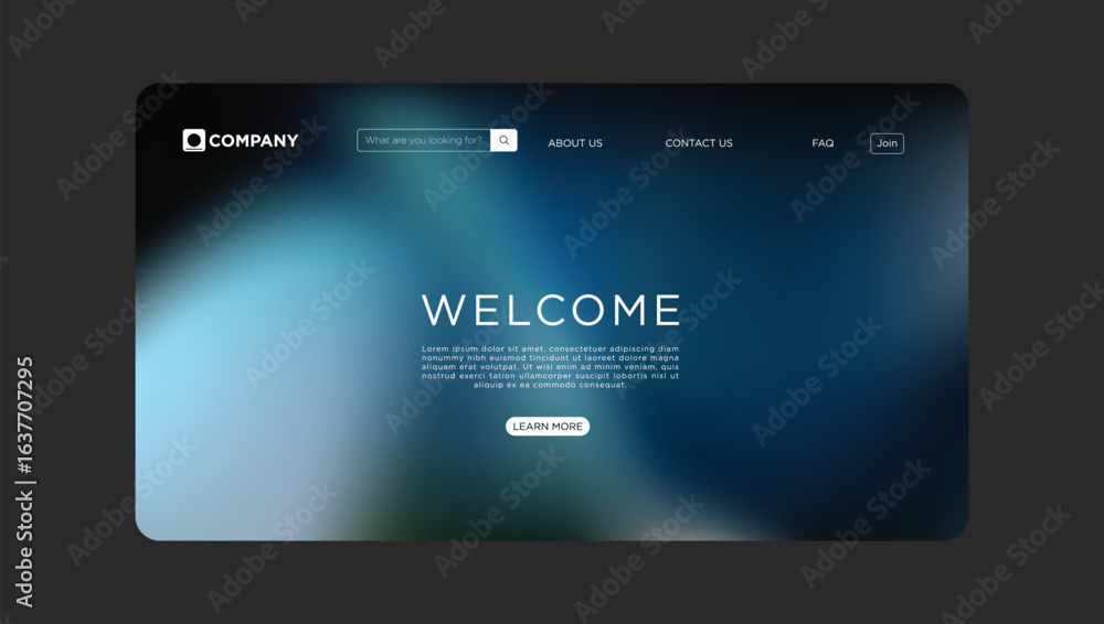 Aufkleber modern and sleek website landing page design with gradient background for business promotion and eng