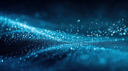 Abstract Blue Glitter Sparkles Background: Festive Bokeh Effect for Celebrations, Events, and Digital Art