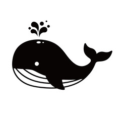 silhouette of a whale on a white background