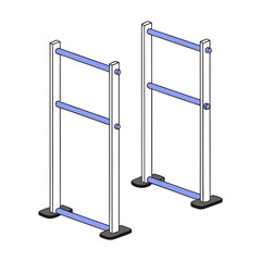 Adjustable Door Pull-Up Bar vector illustration 