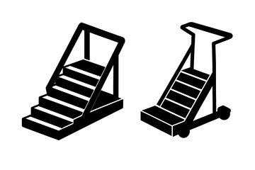 Gym Machine Stair  Vectors, Continuous one line Exercise Stair climber