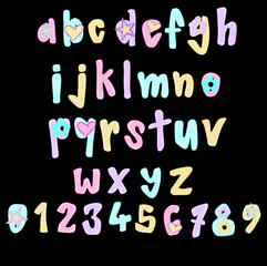 Preppy Pastel Alphabet and Numbers with Cute Icons