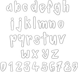  Preppy Alphabet Hand-drawn Letter Line Art