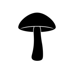Simple black mushroom on transparent background silhouette