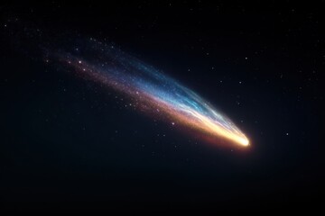 Fototapeta premium Stunning comet streaks across the night sky illuminating stars in a breathtaking cosmic display