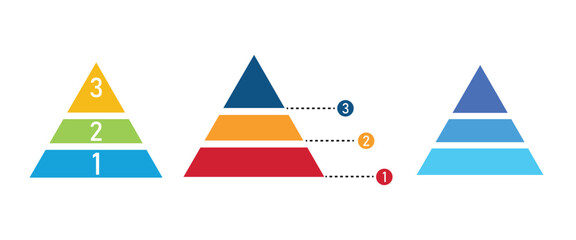 Three Tier Blank Pyramid Diagram – Vector Infographic Template Web